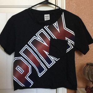 VS PINK semi-cropped tee